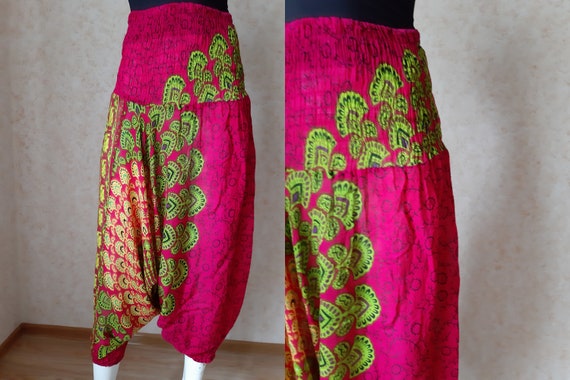 Vintage Cotton Baggy Fit Harem Silk Pants Women's… - image 1