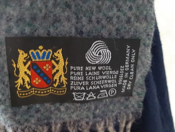 Wool scarf vintage. Shawl Retro. Unisex Scarf. Me… - image 3