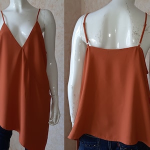 Vintage shirt 1990s Ladies Orange Fabric T-shirt Blouse SIZE 44 L, Vintage top, Orange Blouse, Vintage women&#39;s blouse