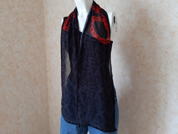 Vintage scarf. Shawl Retro. Black Scarf. Woman Sc… - image 2