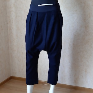 Vintage Blue Wool Baggy Fit Harem And Less Pants Women&#39;s SIZE 36 M Harem Pants Pants drop crotch