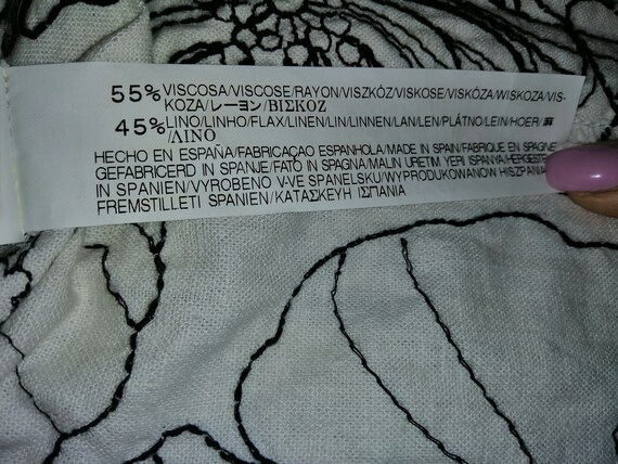 Vintage Basic White with Flower Pattern Dress Siz… - image 9