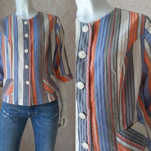 Vintage Laura Ladies shirt Multicolored Top Blouse SIZE 38 M Vintage top Blouse Vintage women&#39;s blouse Hippy blouse Woman shirt