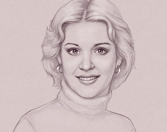 Retrato a lápiz suave dibujado a mano a partir de una foto (digital)