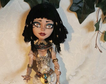 Cleopatra Egyptische monsterhoge pop ooak opnieuw geschilderd