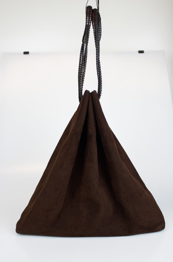 Vintage Bottega Veneta bag brown suede bag Bottega