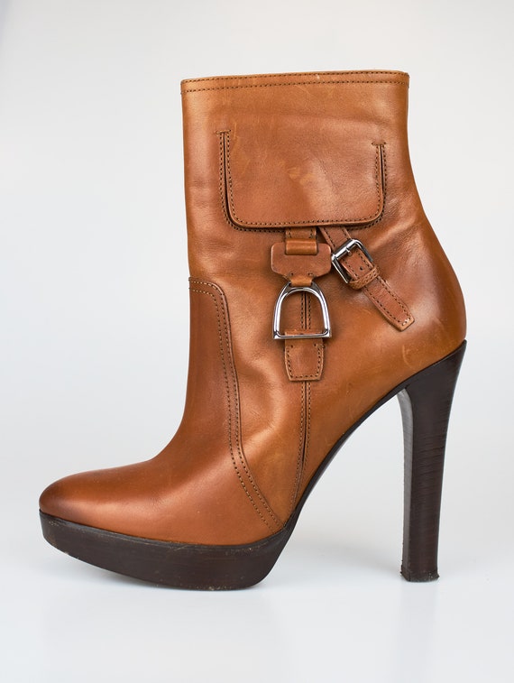 Vintage Ralph Lauren Purple Label boots brown leat