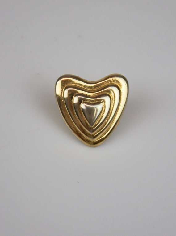 Vintage Escada heart pin Escada heart brooche gold