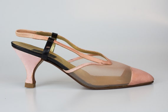 Vintage Fendi slingback sandals pink mesh Fendi c