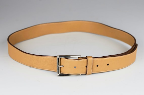 Vintage Prada belt beige leather belt Prada men's