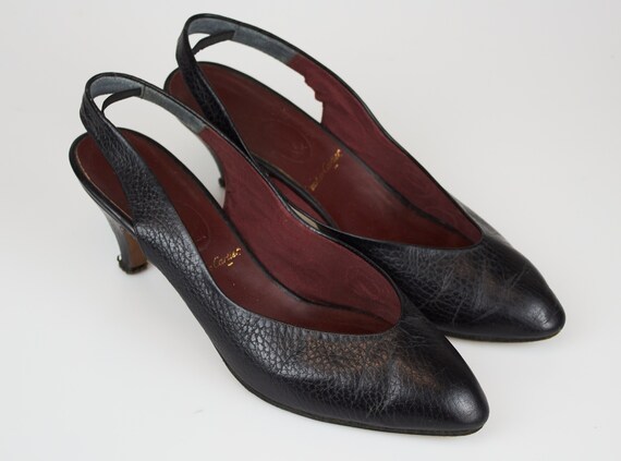 Vintage Cartier slingback sandals Cartier black le