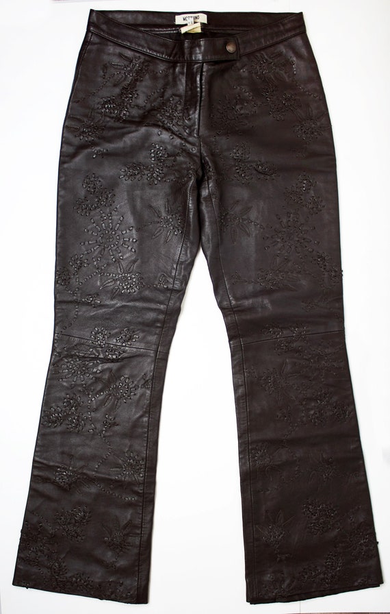 moschino leather pants