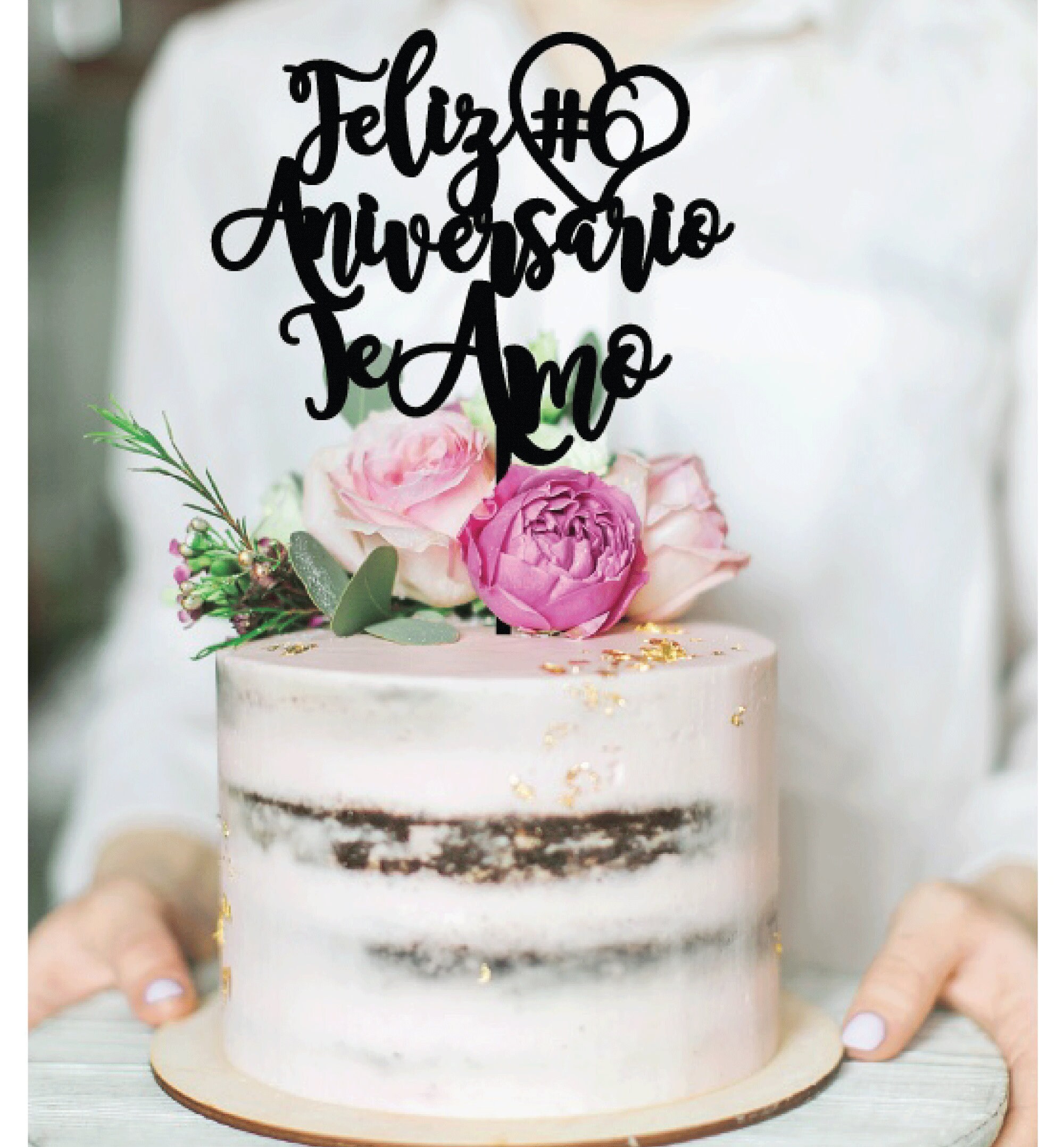 Disciplinario Reductor explosión Cake Topper Aniversario con numero cartel tarta boda te amo - Etsy España