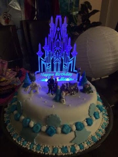 Frozen Castle 2 Illuminated Custom Birthday Cake Etsy Canada