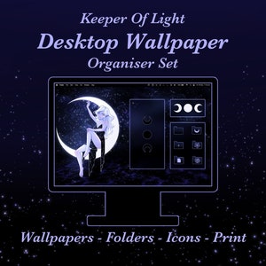 Keeper Of Light: Magical Dreamscape Desktop Theme Organiser Set With Icons