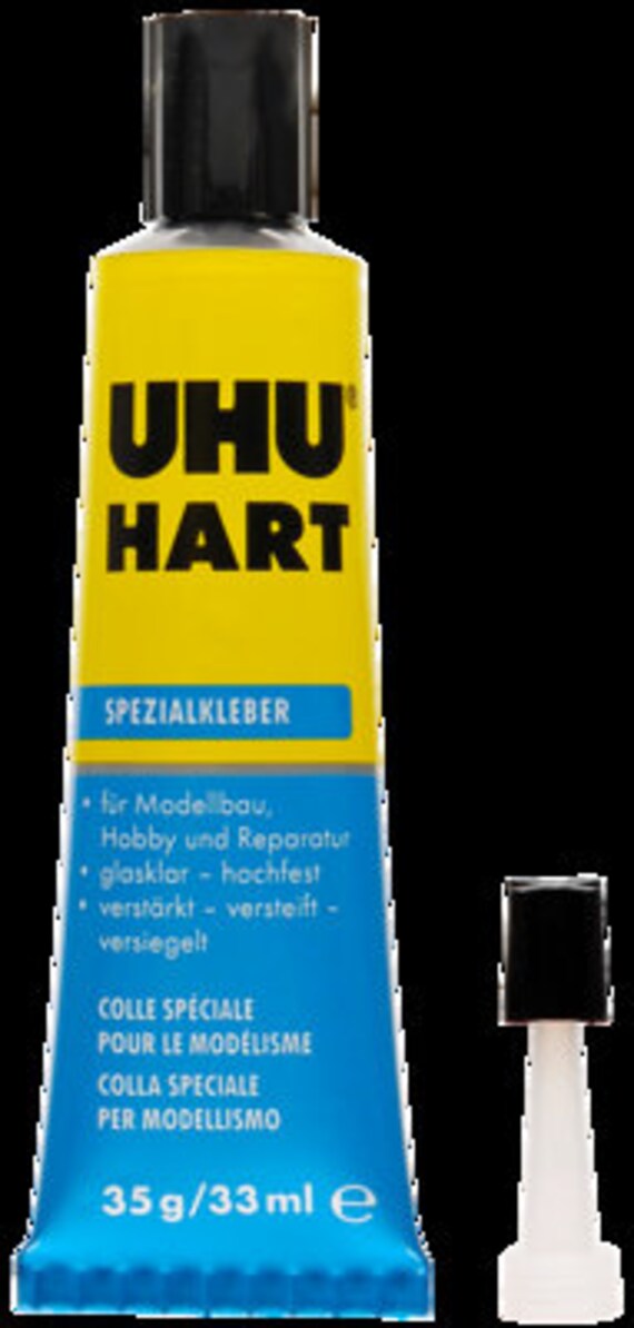 UHU Hart - Colle spéciale pour le modélisme, bois et plastique,  transparente, tube 35 g : : Jeux et Jouets