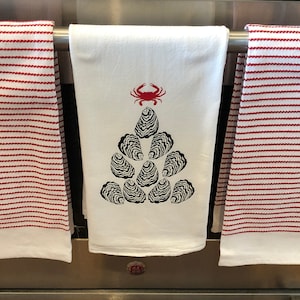 Oyster Christmas Tree Tea Towel