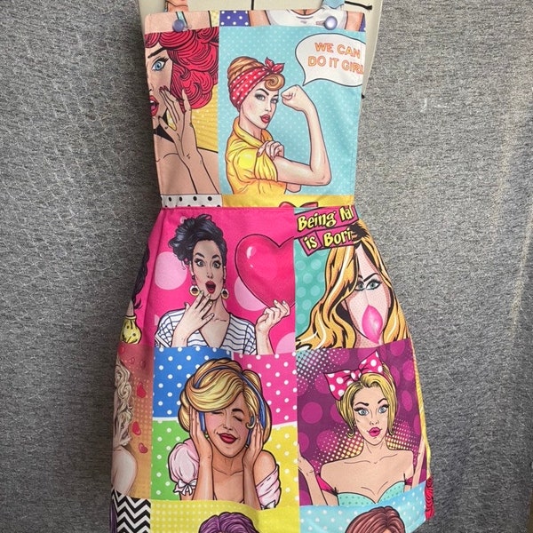 Robe tablier imprimée Pop art