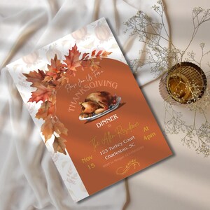 Thanksgiving Invitation, Digital Thanksgiving Invitation, Printable Invite, Digital Download