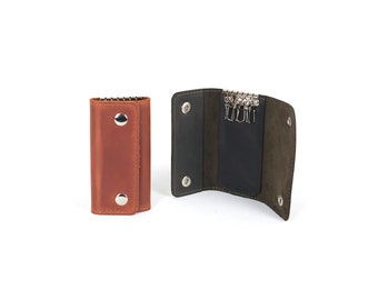 Llavero de cuero, Cartera de cuero para llaves, Porta llaves de cuero