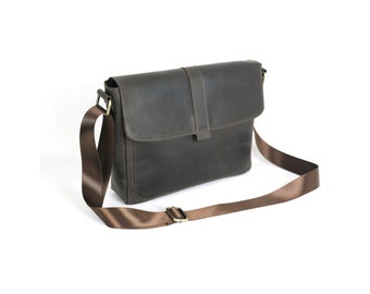 Bolso portátil de cuero, bolso mensajero de cuero, bolso de hombro de cuero, bolso de cuero para estudiantes, bolso de cuero de 13 pulgadas, bolso mensajero para hombres, bolso hecho a mano