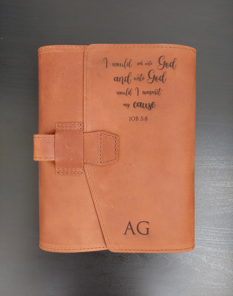 Personalized NLT Bible Cover, Custom Bible Cover, Happy Planner Cover, Leather Book Cover, Leather Notebook Cover, Leather Planner cover image 3