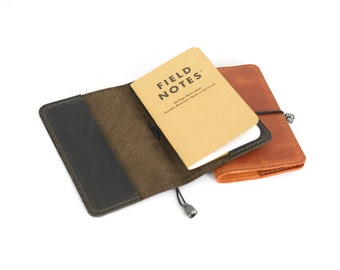 Funda de cuero personalizada para libreta Crazy Horse: Field Notes, A5/A6, Hobonichi