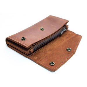 Portefeuille en cuir pour femmes, portefeuille en cuir personnalisé, sac à main en cuir pour femmes, portefeuille d’embrayage en cuir, portefeuille en cuir brun, sac à main en cuir brun