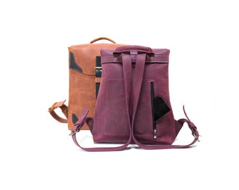 Mochila de cuero, Mochila de cuero para mujer, Mochila de cuero para computadora portátil, Monedero de mochila de cuero, Bolso escolar de cuero, Mochila de cuero, Cartera