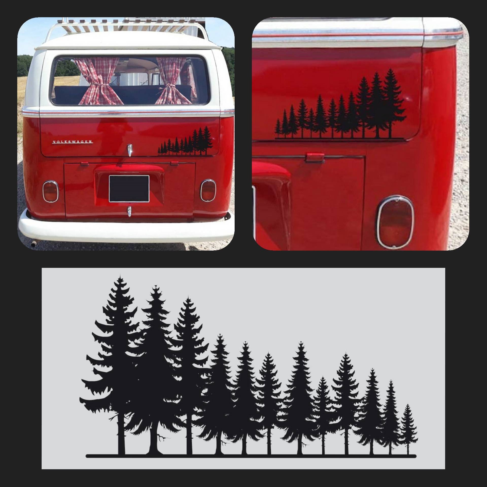 stickers Custom Camping-Car/Campervan/Voiture Sapins