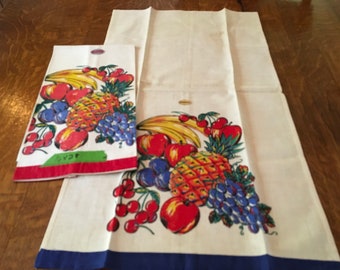 Awesome Pair of Vintage Tea Towels NOS with Label