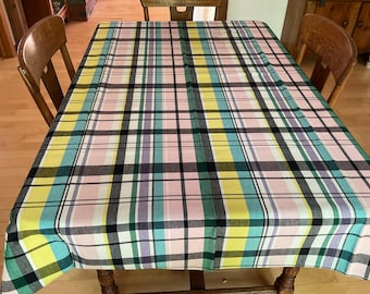 NOS Vintage Simtex Plaid Tablecloth