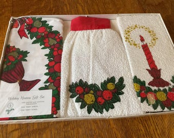 Vintage Hostess Set: Tablecloth, towel & apron