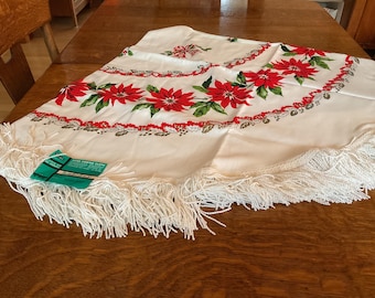 Vintage ROUND Tablecloth~Bright, Fabulous NOS