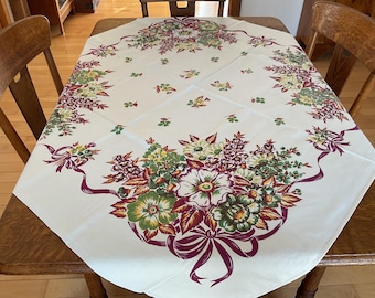 Vintage Tablecloth-Fabulous Floral