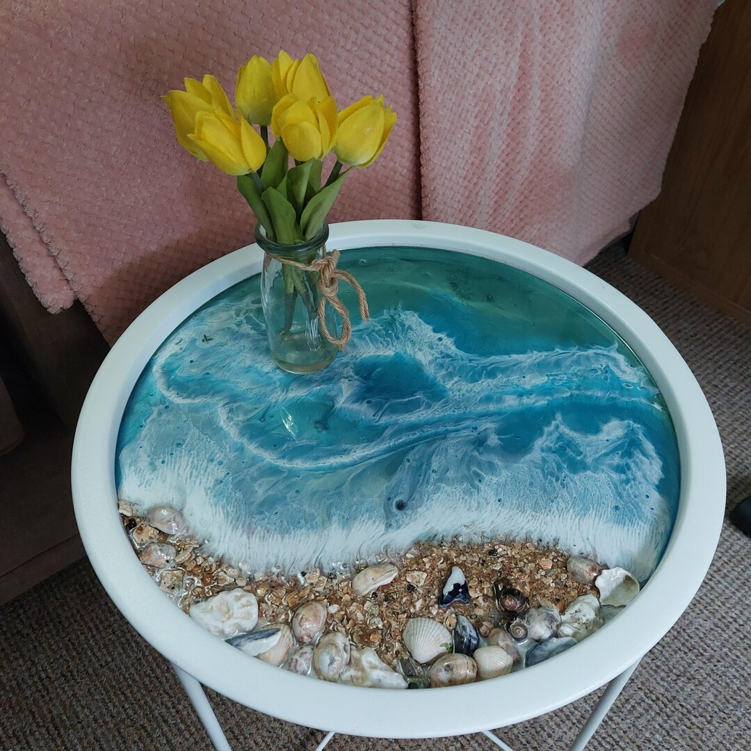 Beach Table, Beach Theme, Ocean Theme, Unique, Beach Decor, Side Table