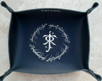 Dice track/Dice-tray J.R.R Tolkien Rune, transportable, flexible, for role-playing games and board games, fantasy, lord of the rings
