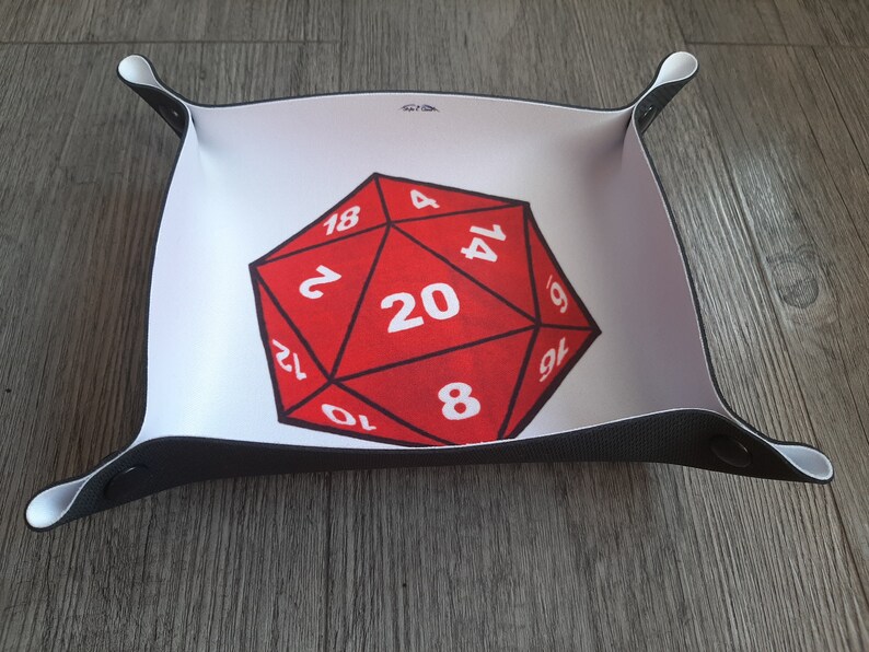 walkers heroes Dice-tray D20 Red Natural pathfinder C.O Fantasy gift for jdr flexible dd5 dragons