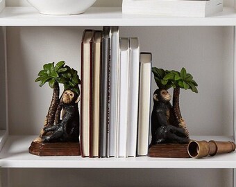 Palm Trees Bookends for Home Decor,Set of 2 Bookshelf,Personalized Wooden Bookends,Book Holder for The Nursery Family Room Library Palm Trees Bookends for Home Decor,Set of 2 Bookshelf,Personalized Wooden Bookends,Book Holder for The Nursery Family Room Library