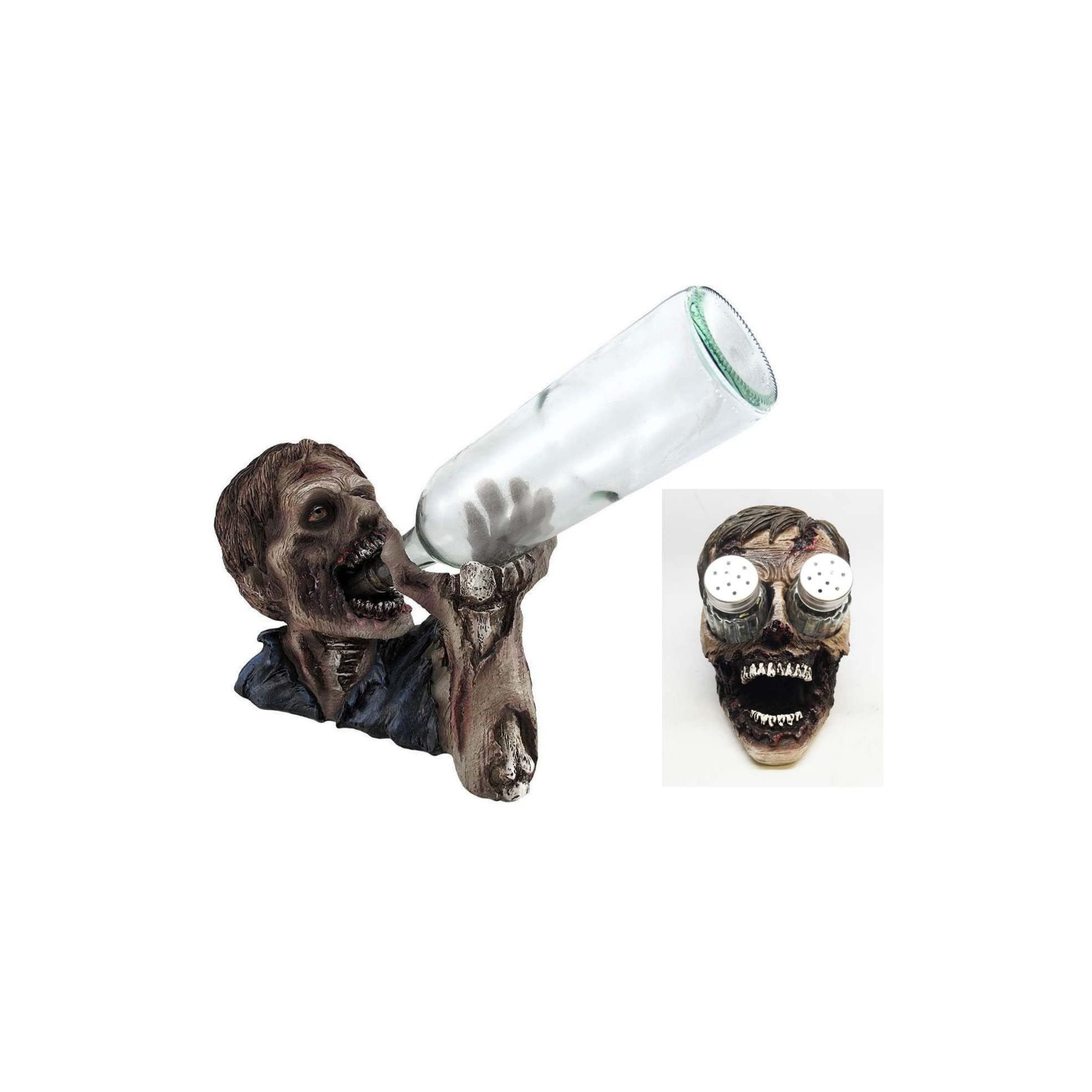 Undead Zombie Salt Pepper Shakers and Wine Bottle Holder Set Etsy
