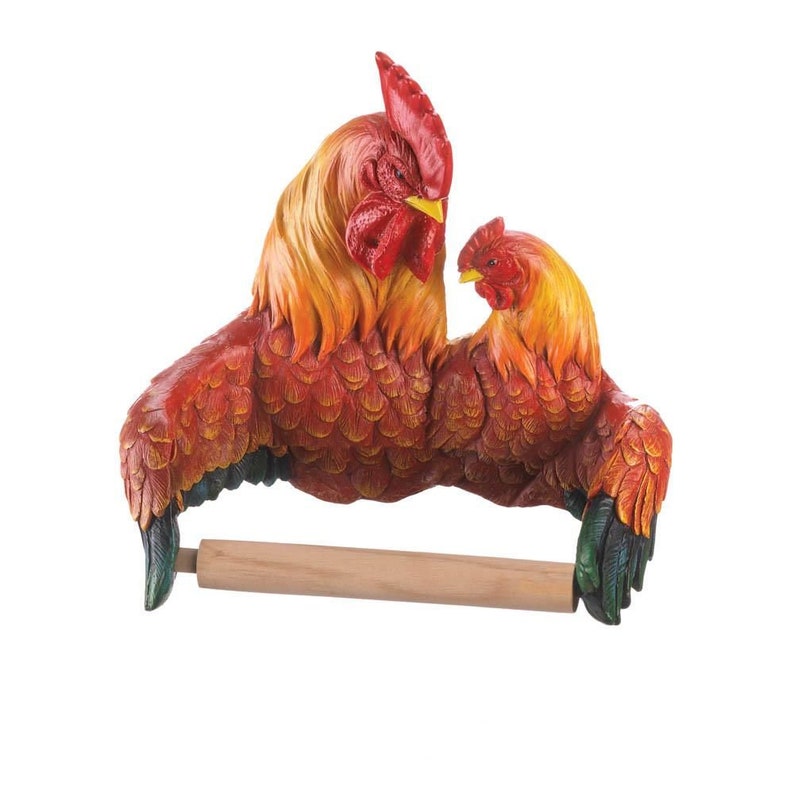 Novelty Bathroom Decor Accent Piece Roosters Toilet Paper Etsy