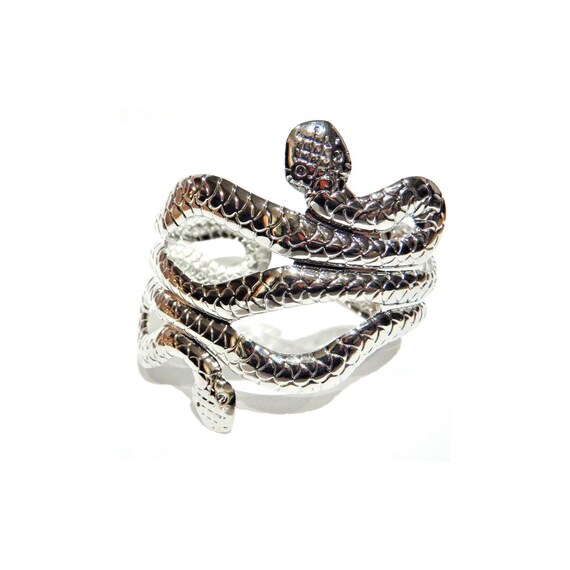 Gold or Silver Twoheaded Snake Cuff Arm Brace Metal Bracelet Etsy