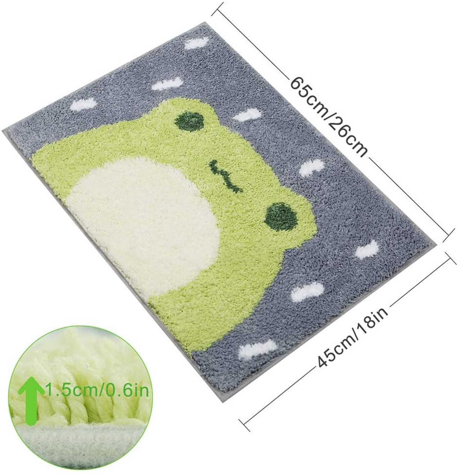 Frog Bath Mat Cute Shower Rug Carpet Anti Slip Bathtub Carpet Etsy