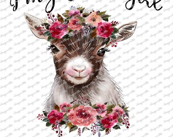 Nur ein Mädchen, das Ziegen liebt, digitales Bild Instant Download, PNG, Sublimation Grafiken 25577 W