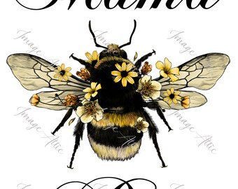 Mama Bee - Muttertag - digitales Bild Instant Download, PNG, Sublimation Grafiken - 22556