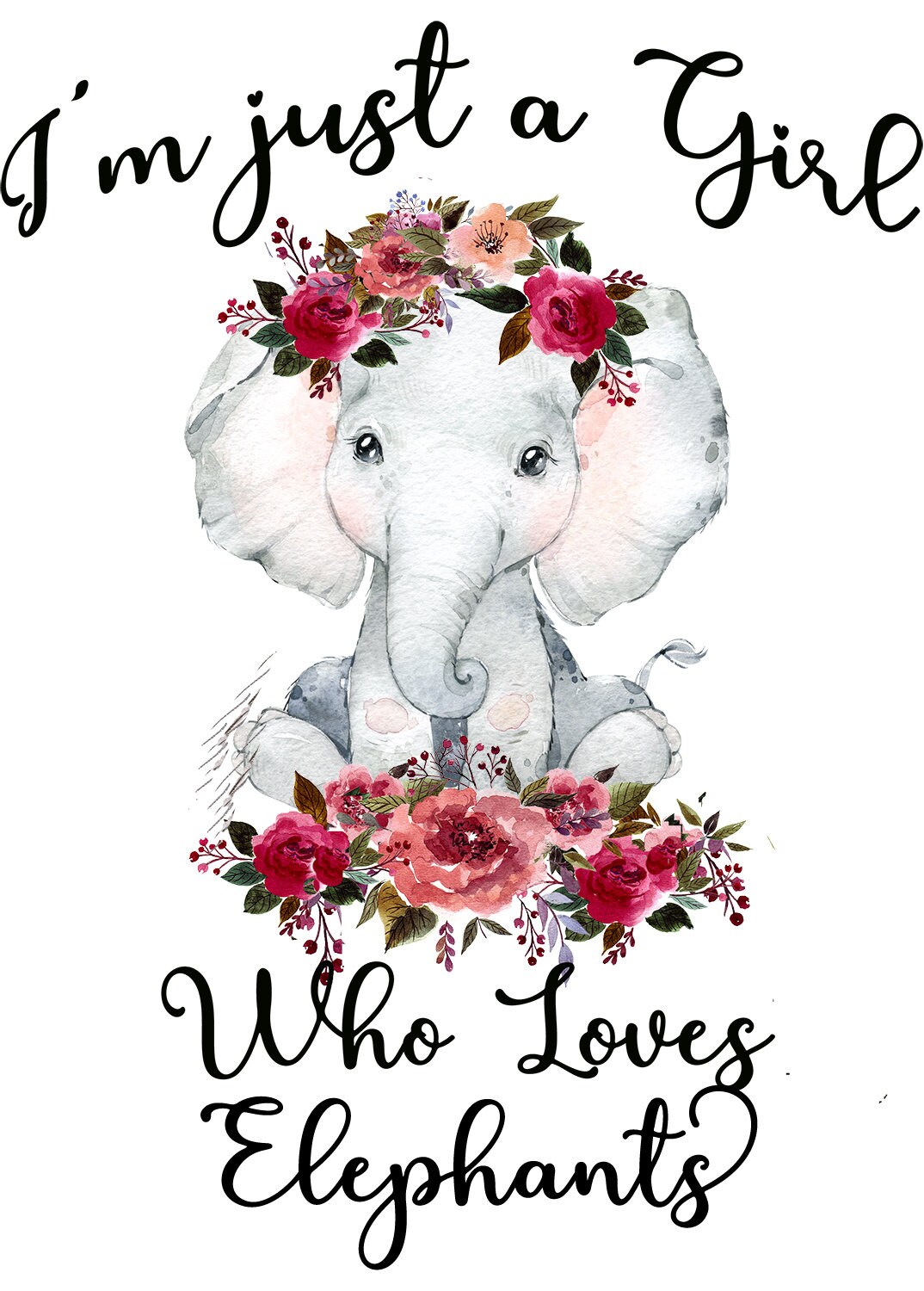 Just a Girl Who Loves Elephants Digital Image Instant Etsy
