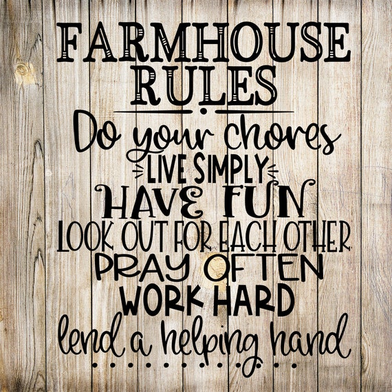 Farmhouse Rules Digital Image Instant Download PNG Etsy