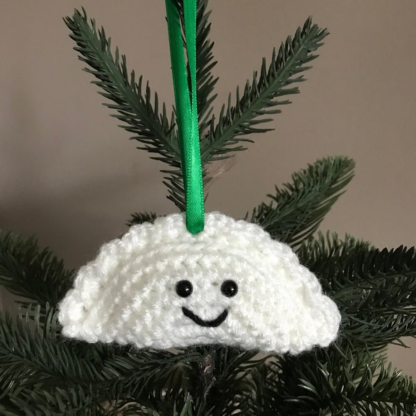 Crocheted Pierogi Christmas Ornament