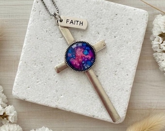 Cross “Faith” Charm Religiuos Pendant