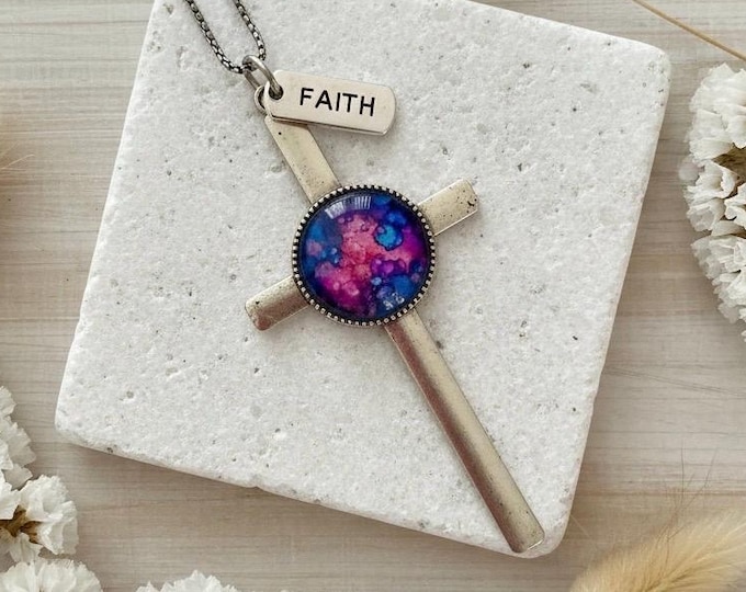 Cross “Faith” Charm Religiuos Pendant